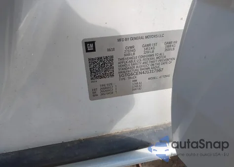 2018 GMC Canyon Sle из США, поврежденный, VIN 1GTG6CEN4J1317567